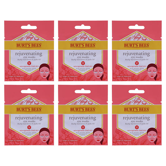 Rejuvenating Eye Mask by Burts Bees for Women - 0.02 oz Mask - Pack of 6