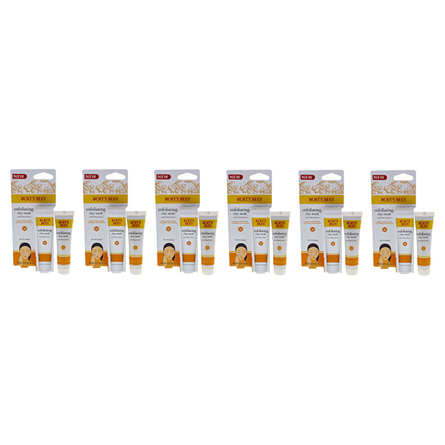Exfoliating Clay Mask by Burts Bees for Unisex - 0.57 oz Mask - Pack of 6