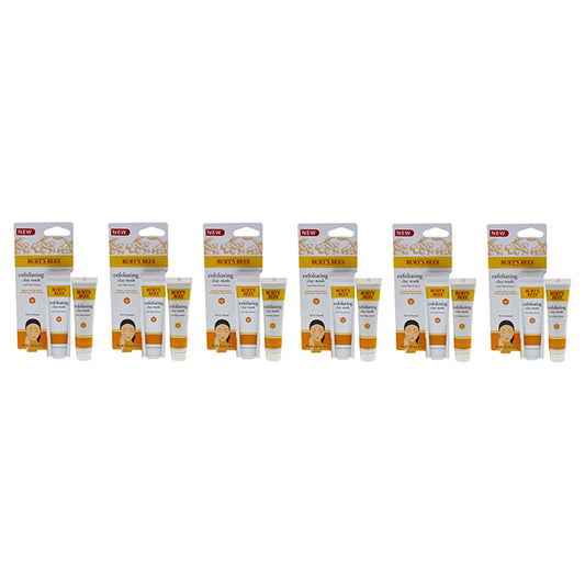 Exfoliating Clay Mask by Burts Bees for Unisex - 0.57 oz Mask - Pack of 6