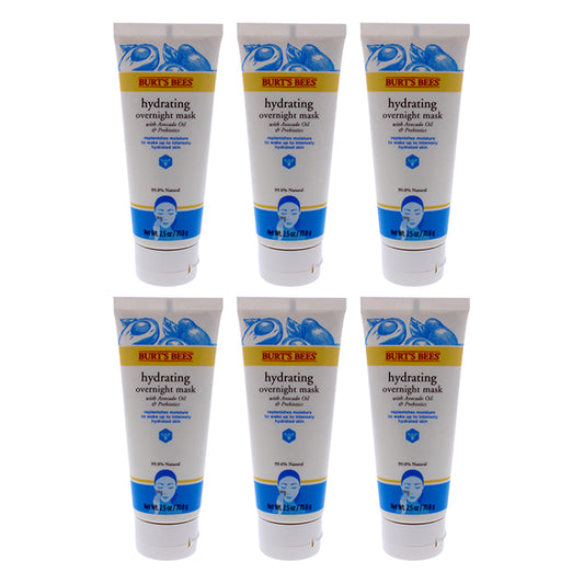 Hydrating Overnight Mask by Burts Bees for Unisex - 2.5 oz Mask - Pack of 6