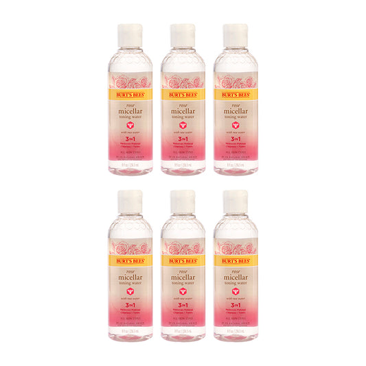 Rose Micellar Toning Water by Burts Bees for Women - 8 oz Toner - Pack of 6