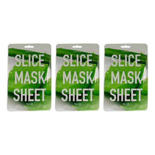 Slice Sheet Mask - Aloe by Kocostar for Unisex - 1 Pc Mask - Pack of 3