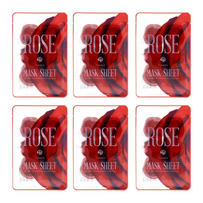 Slice Sheet Mask - Rose Flower by Kocostar for Unisex - 1 Pc Mask - Pack of 6