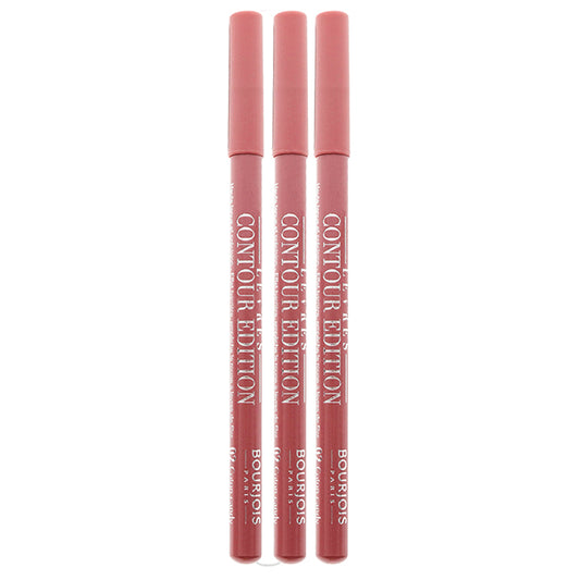 Contour Edition Lip Liner - 02 Coton Candy by Bourjois for Women - 0.04 oz Lip Liner - Pack of 3