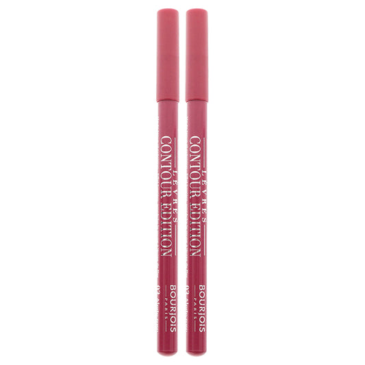 Contour Edition Lip Liner - 03 Alerte Rose by Bourjois for Women - 0.04 oz Lip Liner - Pack of 2