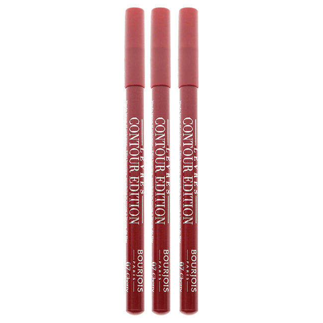 Contour Edition Lip Liner - 07 Cherry Boom Boom by Bourjois for Women - 0.04 oz Lip Liner - Pack of 3