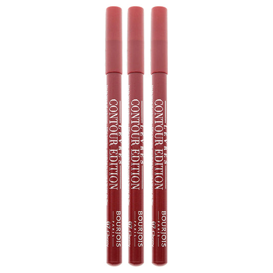 Contour Edition Lip Liner - 07 Cherry Boom Boom by Bourjois for Women - 0.04 oz Lip Liner - Pack of 3