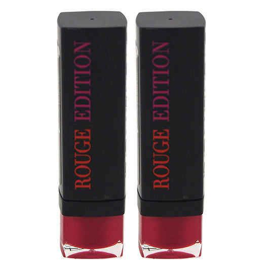 Rouge Edition - 42 Fuchsia Sari by Bourjois for Women - 0.12 oz Lipstick - Pack of 2