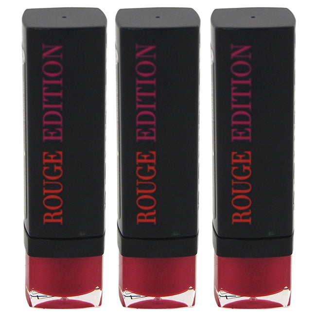 Rouge Edition - 42 Fuchsia Sari by Bourjois for Women - 0.12 oz Lipstick - Pack of 3