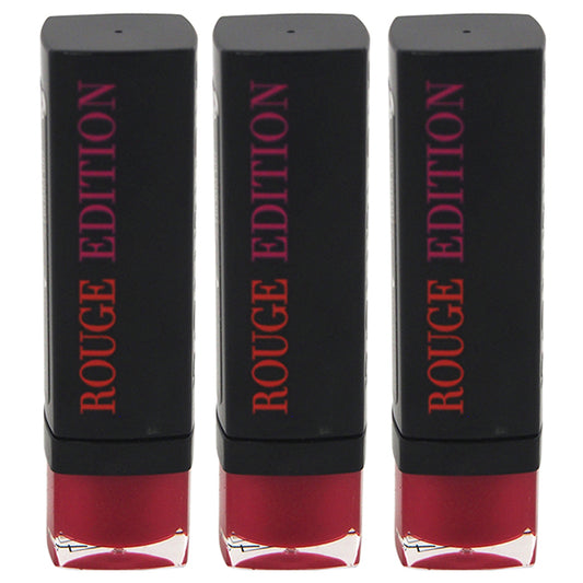 Rouge Edition - 42 Fuchsia Sari by Bourjois for Women - 0.12 oz Lipstick - Pack of 3
