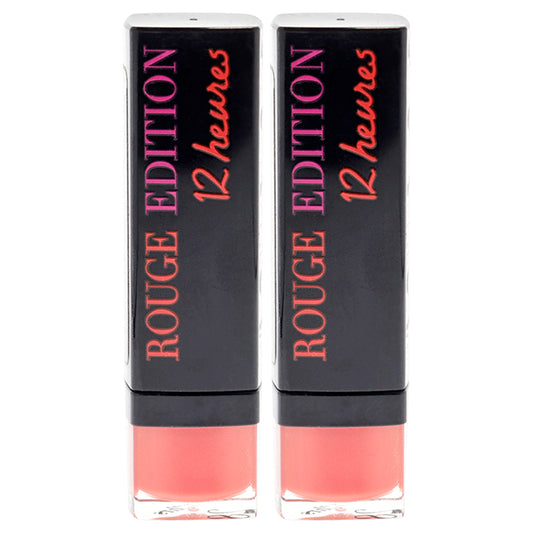 Rouge Edition 12 Hours - 28 Pamplemousse Pour Ptite Frimousse by Bourjois for Women - 0.12 oz Lipstick - Pack of 2