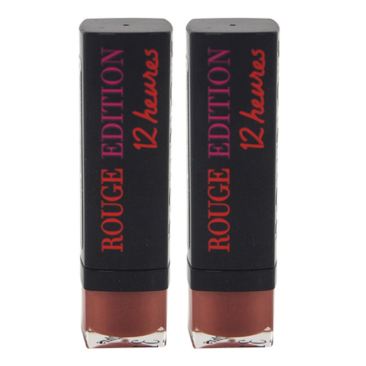 Rouge Edition 12 Hours - 31 Beige Shooting by Bourjois for Women - 0.12 oz Lipstick - Pack of 2