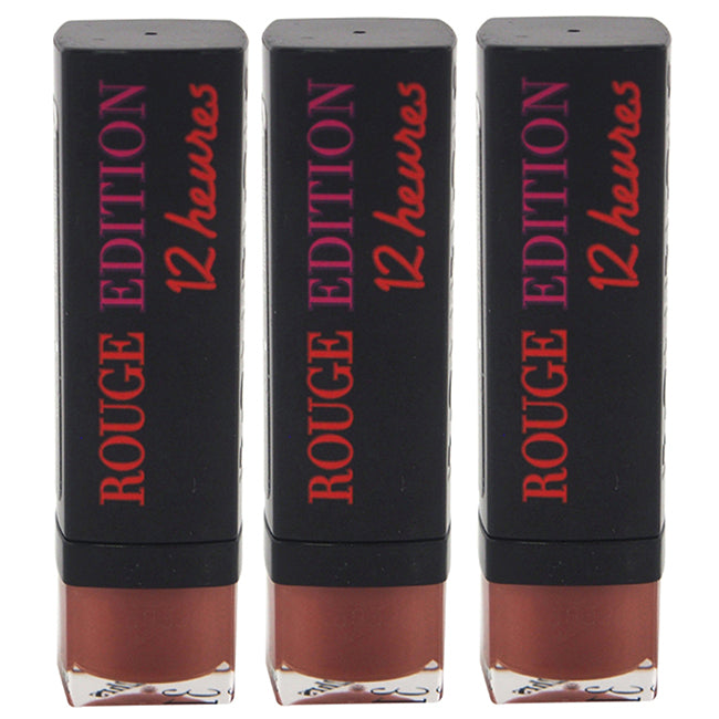 Rouge Edition 12 Hours - 31 Beige Shooting by Bourjois for Women - 0.12 oz Lipstick - Pack of 3