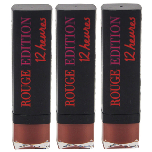 Rouge Edition 12 Hours - 31 Beige Shooting by Bourjois for Women - 0.12 oz Lipstick - Pack of 3