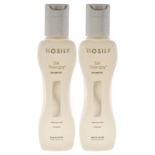 Silk Therapy Shampoo - Travel Size by Biosilk for Unisex - 2.26 oz Shampoo - Pack of 2