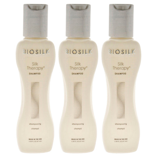 Silk Therapy Shampoo - Travel Size by Biosilk for Unisex - 2.26 oz Shampoo - Pack of 3