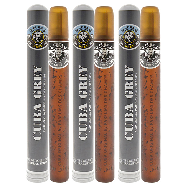 Cuba Grey by Cuba for Men - 1.17 oz EDT Spray - Pack of 3