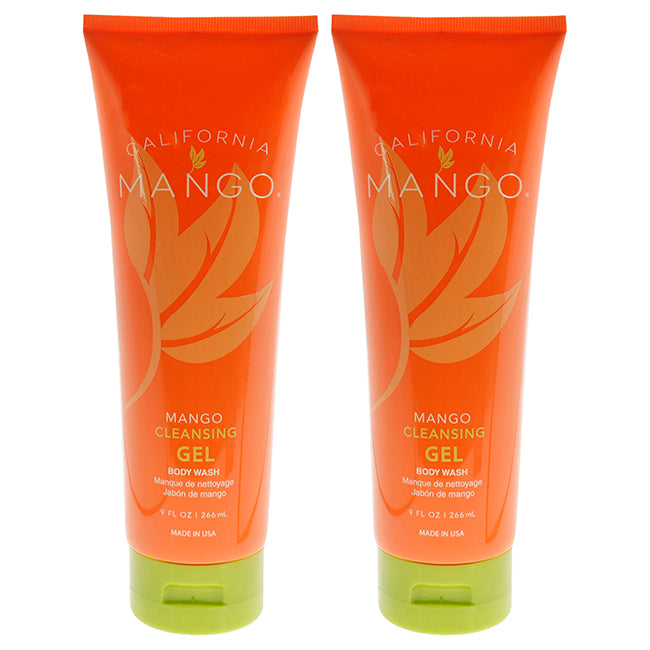 Mango Cleansing Gel Body Wash by California Mango for Unisex - 9 oz Body Wash - Pack of 2