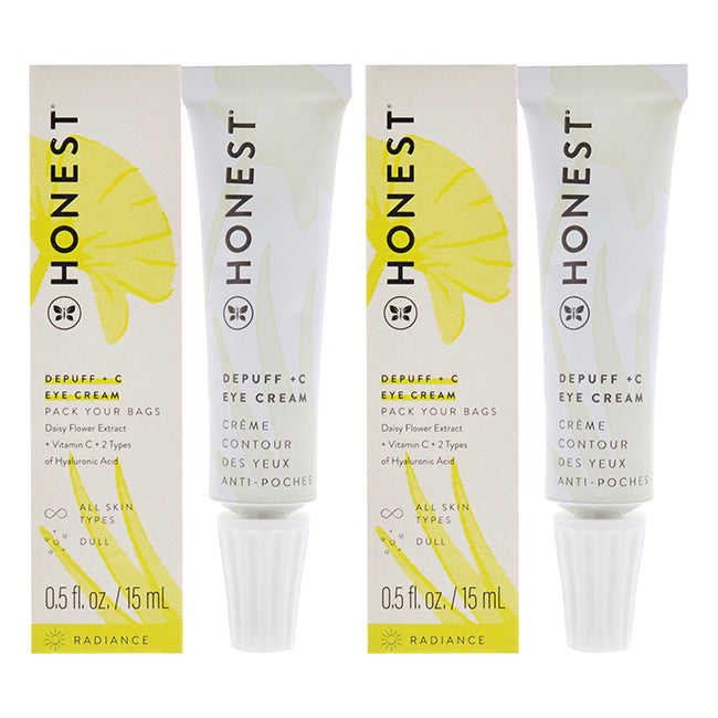 Depuff Plus C Eye Cream by Honest for Women - 0.5 oz Cream - Pack of 2