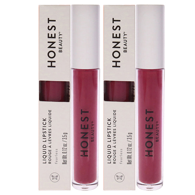 Liquid Lipstick - Fearless by Honest for Women - 0.12 oz Lipstick - Pack of 2