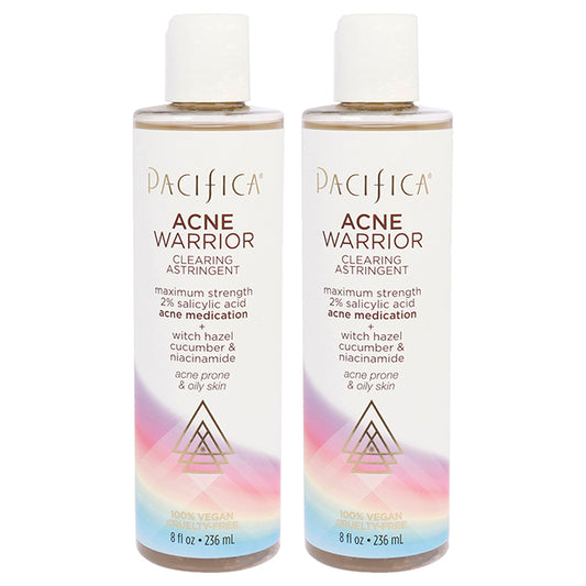 Acne Warrior Clearing Astringent by Pacifica for Unisex - 8 oz Cleanser - Pack of 2