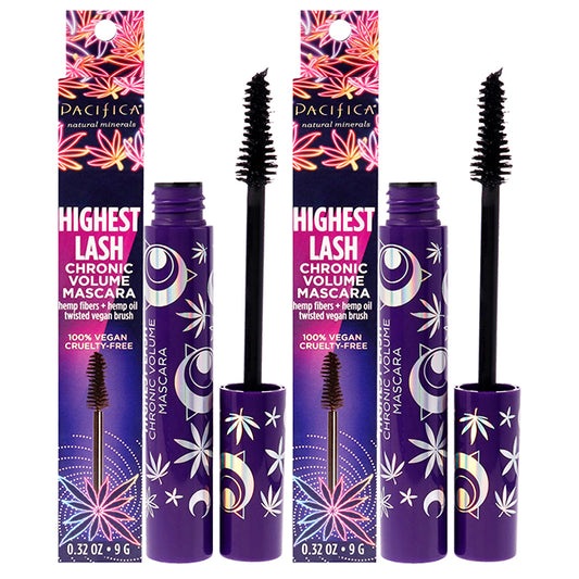 Highest Lash Chronic Volume Mascara - Ultra Black by Pacifica for Women - 0.32 oz Mascara - Pack of 2