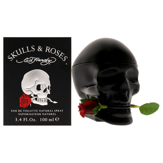 Ed Hardy Skulls and Roses by Christian Audigier for Men - 3.4 oz EDT Spray