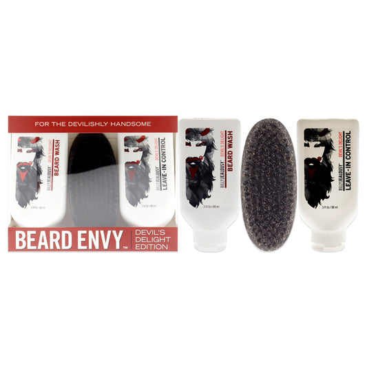 Beard Envy Kit by Billy Jealousy for Men - 3 Pc Kit 3oz Beard Wash, 3oz Beard Control, Brush