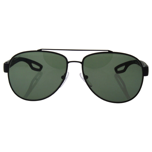 Prada SPS 55Q DG0-5X1 - Black Rubber-Grey Green Polarized by Prada for Men - 59-14-140 mm Sunglasses