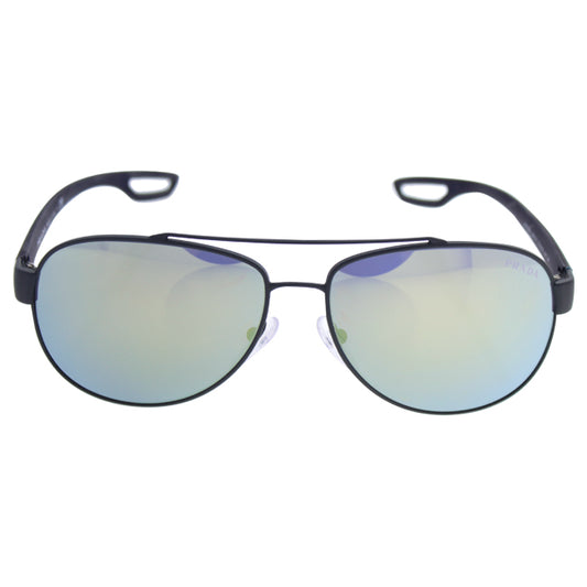Prada SPS 55Q TIG-4J2 - Grey Rubber-Emerald Iridium by Prada for Men - 59-14-140 mm Sunglasses