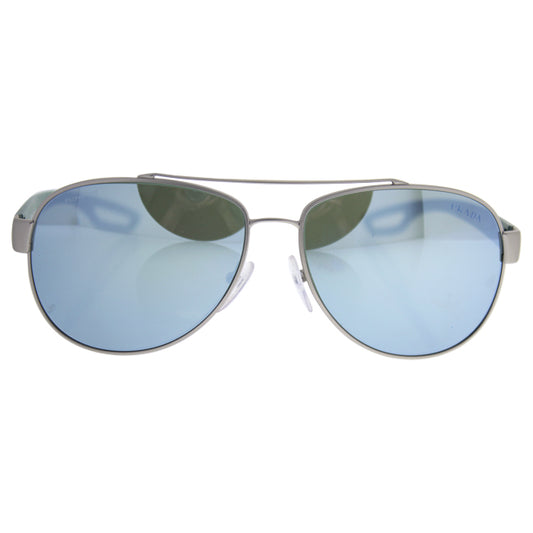 Prada SPS 55Q QFP-5K2 - Silver Rubber-Green Silver by Prada for Men - 59-14-140 mm Sunglasses