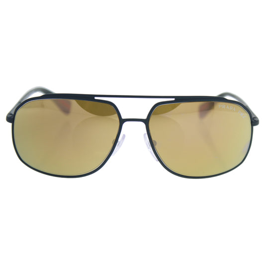 Prada SPS 56R UFI-5N2 - Green Rubber-Dark Brown Gold Polarized by Prada for Men - 60-14-140 mm Sunglasses