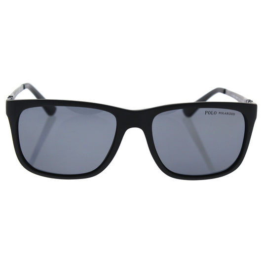 Polo Ralph Lauren PH4088 5284-81 - Black Matte-Grey Polarized by Ralph Lauren for Men - 55-17-145 mm Sunglasses