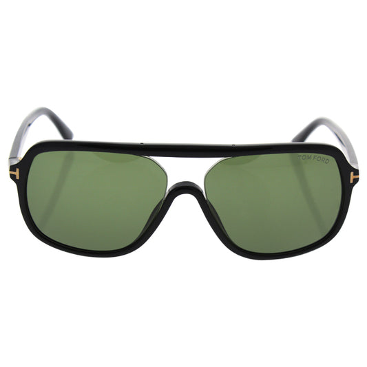Tom Ford TF442 01N Robert - Shiny Black-Green by Tom Ford for Men - 59-15-140 mm Sunglasses