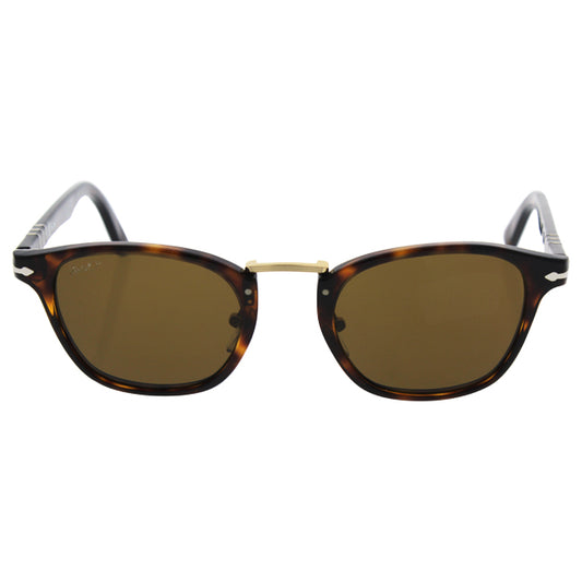 Persol PO3110S 24-57 Typewriter Edition - Havana-Brown Polarized by Persol for Men - 49-22-145 mm Sunglasses