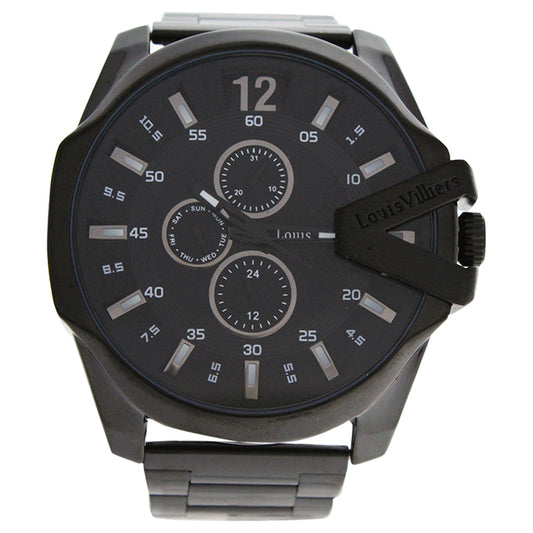 LVAG8912-14 Black Stainless Steel Bracelet Watch by Louis Villiers for Men - 1 Pc Watch