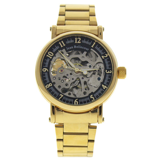 REDS28 Gold Stainless Steel Bracelet Watch by Jean Bellecour for Men - 1 Pc Watch