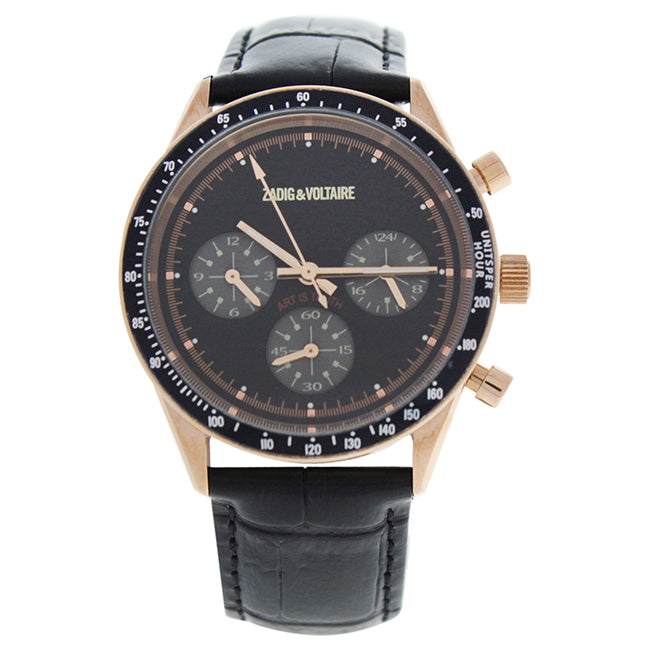ZVM115 Master - Rose Gold/Black Leather Strap Watch by Zadig & Voltaire for Men - 1 Pc Watch