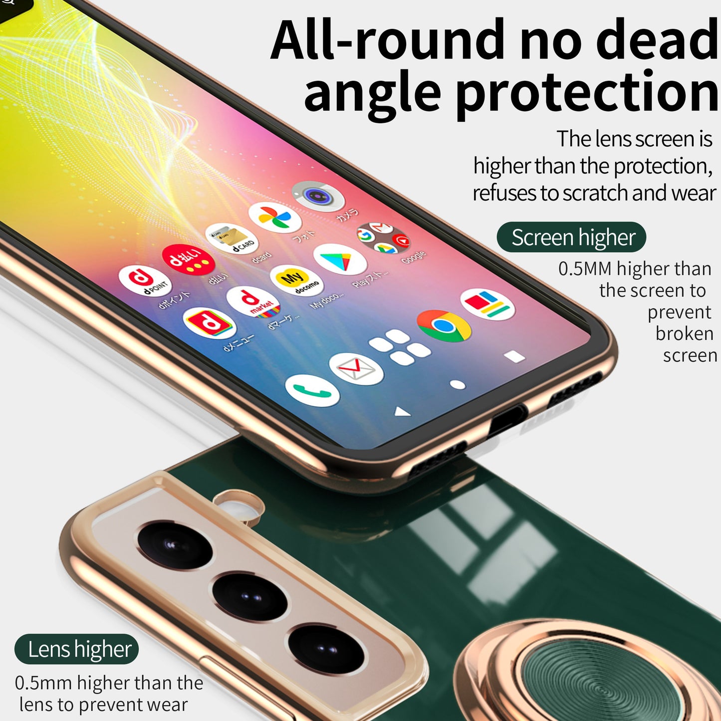 Suitable for Samsung S22 mobile phone shell S22 Uitra/plus ring buckle magnetic suction car electroplating fine hole protective cover