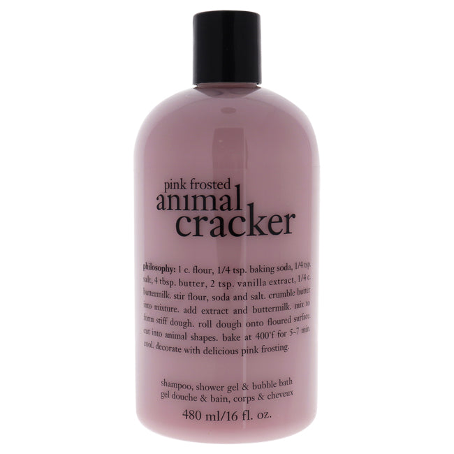 Pink Frosted Animal Cracker by Philosophy for Unisex - 16 oz Shampoo, Shower Gel and Bubble Bath