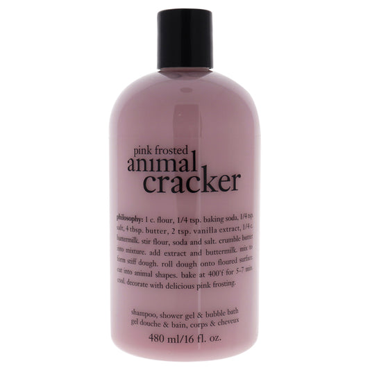 Pink Frosted Animal Cracker by Philosophy for Unisex - 16 oz Shampoo, Shower Gel and Bubble Bath