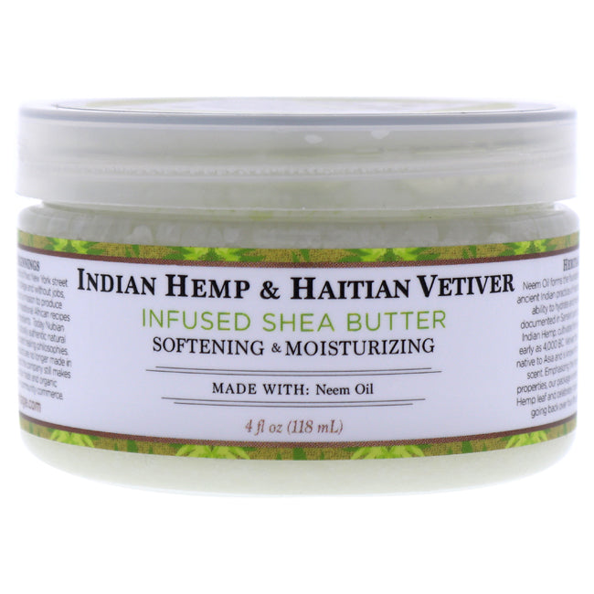 Indian Hemp and Haitian Vetiver Infused Shea Butter by Nubian Heritage for Unisex - 4 oz Moisturizer
