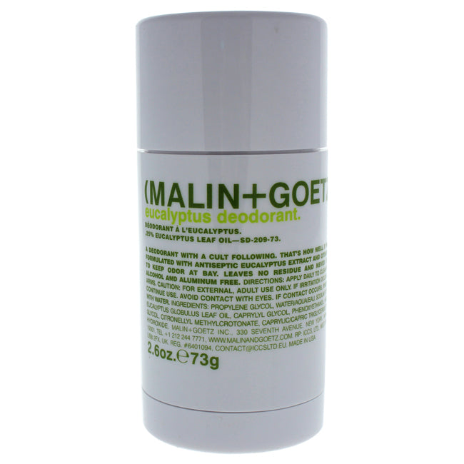 Eucalyptus Deodorant Stick by Malin + Goetz for Unisex - 2.6 oz Deodorant Stick