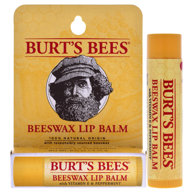 Beeswax Lip Balm With Vitamin E Peppermint by Burts Bees for Unisex - 0.15 oz Lip Balm Blister