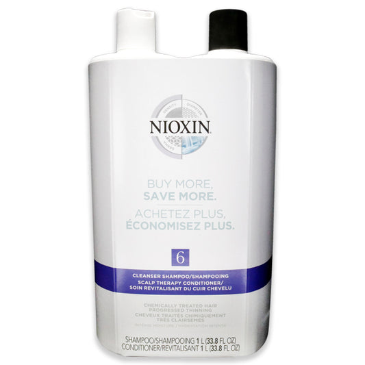 System 6 Kit by Nioxin for Unisex - 2 Pc 33.8 oz Shampoo, Conditioner