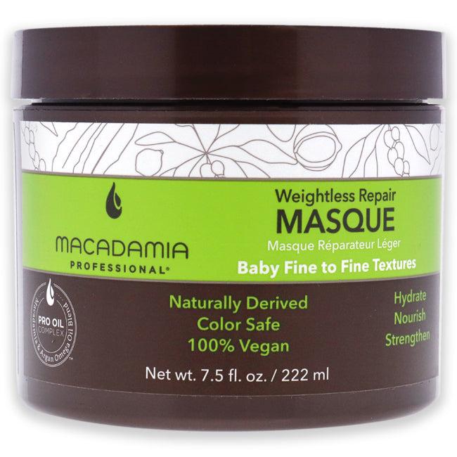 Weightless Repair Masque by Macadamia Oil for Unisex - 7.5 oz Masque