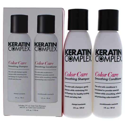 Keratin Complex Travel Valet Color Care Kit by Keratin Complex for Unisex - 2 Pc Kit 3oz Keratin Color Care Shampoo, 3oz Keratin Color Care Conditioner
