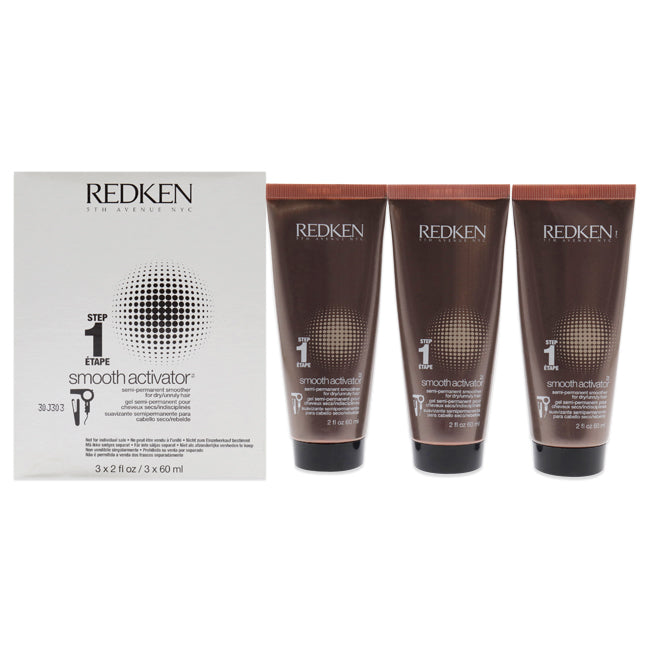 Step 1 Smooth Activator For Dry-Unruly Hair Kit by Redken for Unisex - 3x2 oz Step 1 Smooth Activator