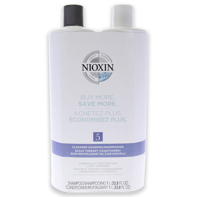 System 5 Cleanser Scalp Therapy Conditioner Duo by Nioxin for Unisex - 2 Pc 33.8oz Shampoo, 33.8oz Conditioner