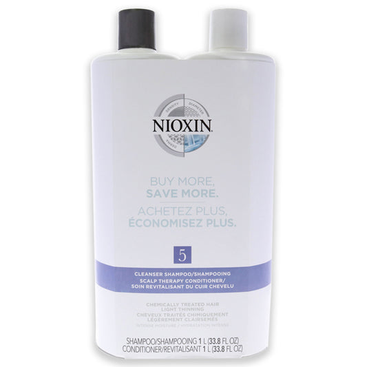 System 5 Cleanser Scalp Therapy Conditioner Duo by Nioxin for Unisex - 2 Pc 33.8oz Shampoo, 33.8oz Conditioner